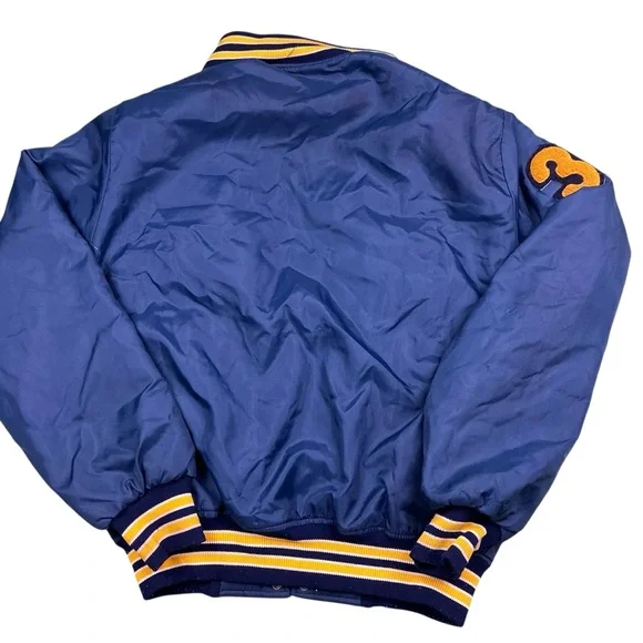 Vintage 70s/80s Navy gold bomber jacket, Memphis, Tennessee USA adult S/M - Picture 2 of 5